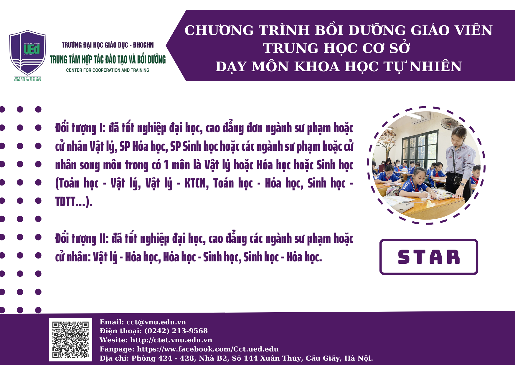 Chương Trình Bồi Dưỡng Giáo Viên Trung Học Cơ Sở Dạy Môn Khoa Học Tự Nhiên