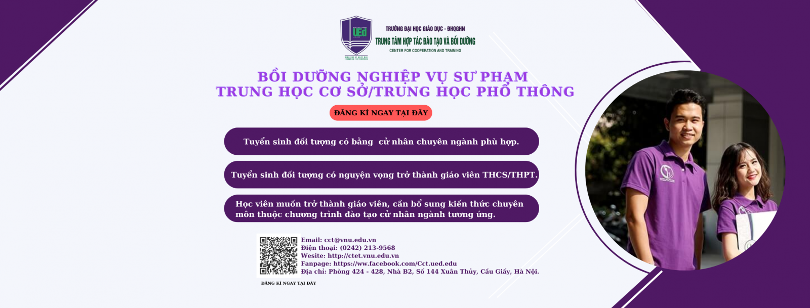 TUYỂN SINH LỚP BỒI DƯỠNG NGHIỆP VỤ SƯ PHẠM THCS, THPT